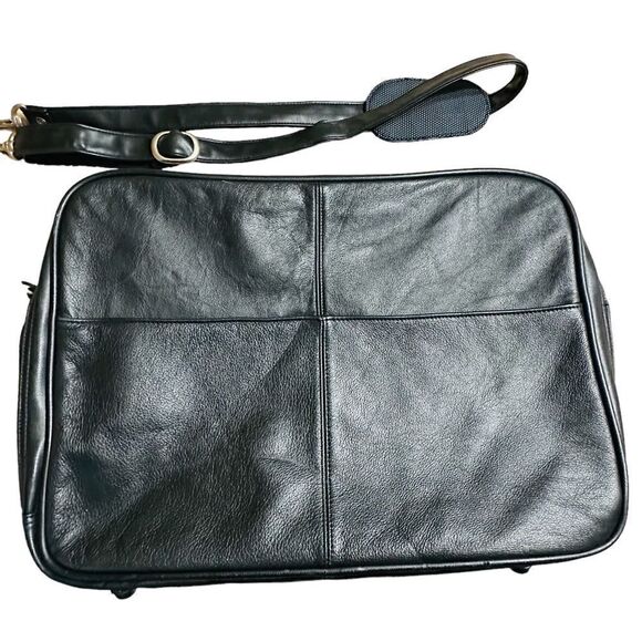 Pierre Cardin Black Leather Look Laptop Bag / brief case - Picture 4 of 14
